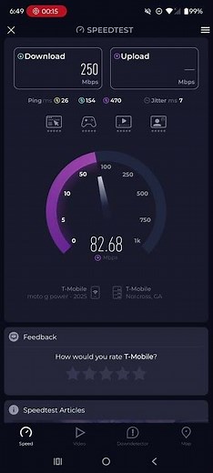 T-Mobile home Internet speed test