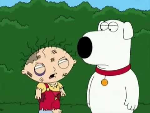 Stewie: "I am going to kick....your....ass!" [Will & Grace reference]