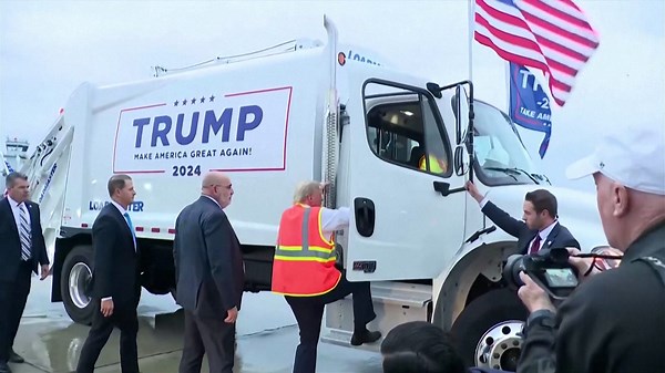 Trump responds to Biden's ‘garbage’ gaffe with MAGA trash truck