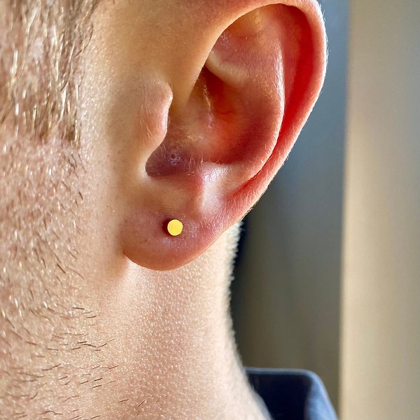 Buy Mens Earrings - 18K Gold Stud Earrings Men, Minimalist Male Earring, Boys Stainless Steel Silver 3mm Mens Stud Earrings - Studs for Men Online in India - Etsy