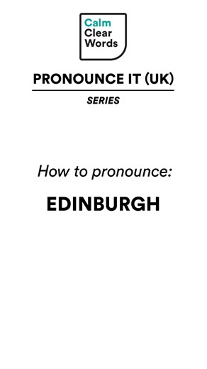 EDINBURGH - Pronounce It (UK) Series - Viral UK Place Names