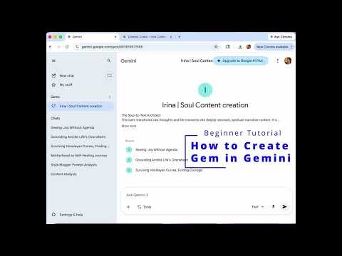 How to Create a Gem in Gemini (Beginner Tutorial + Write Like Me AI Demo)