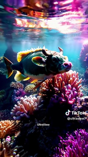 Crazy Fish Encounter with a Cow - UltraView Animal Videos