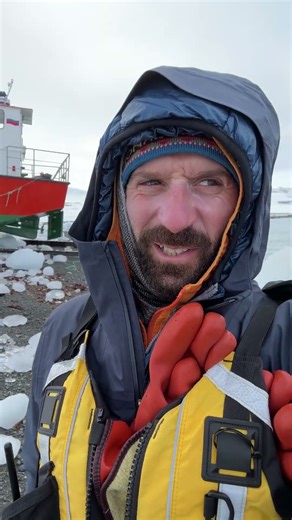 Yooo!! Rounded Brash Ice on shore at King George Island