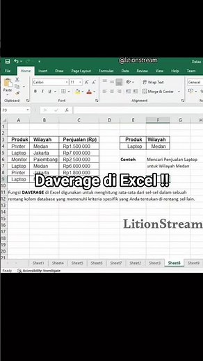Penggunaan Daverage di Excel‼️ #tutorial #excel #exceltricks
