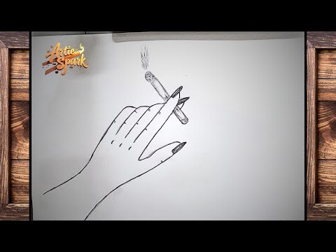 Realistic Burning Cigarette Drawing | Smoke & Fire Effects