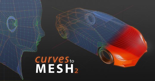Curve Modelling with Curves To Mesh 2 [$]