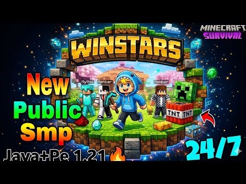 🤩 Join New Best Public Survival SMP Minecraft Server 🔥| 24/7 Online | Java/PE/Pojav | Free To Join 💥