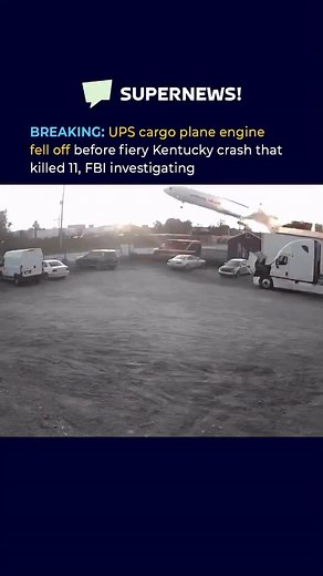 🚨UPS Cargo Plane Crashes in Louisville — 11 Dead After Engine Detaches Mid-Takeoff A UPS cargo plane crashed moments after takeoff from Louisville Muhammad Ali International Airport, killing 11 people — including three crew members and a child. The NTSB confirmed the left engine fell off during takeoff before the plane slammed into a nearby recycling facility, igniting a massive fireball. Investigators have recovered the black boxes, and the FBI is assisting as officials probe what caused the c