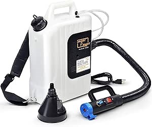 Portable ULV Fogger Machine,Backpack Mist Duster Sprayer,3Gal Adjustable Particle Size 0-50μm with Extended Commercial Hose Spray Nozzle for Indoor/Outdoor/Garden/Home/Hotel/School