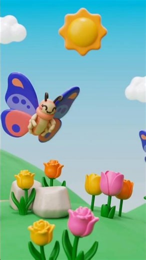 "Beautiful 3D Butterflies Animation 🦋 | Relaxing Nature Visuals #shorts #3danimation #butterflies