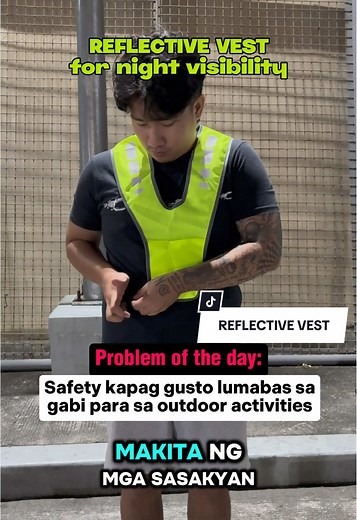 Safety during night activities. #reflective #vest #reflectivevest #safety #safetyfirst #motorcycle #running #outdoors #outdoor #biking #night #tiktokshop #tiktokfinds