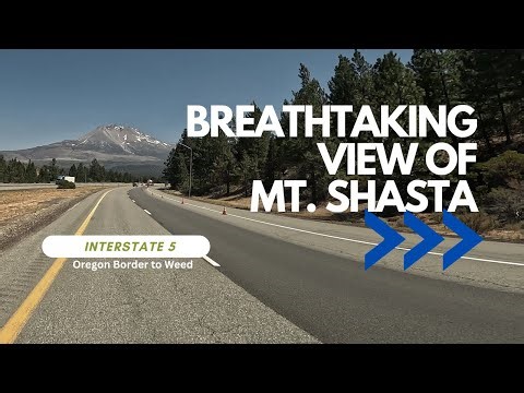 [4K] Majestic view of Mt. Shasta | California Interstate-5 from Oregon border to Weed
