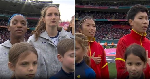 USWNT mostly stays mute for national anthem, a stark contrast to their enthusiastic opponents