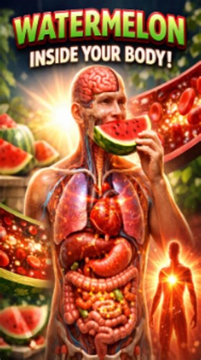 Ever wondered what watermelon looks like inside your body? 🍉 Here’s a cinematic 3D anatomy journey from bite to deep inside. #Watermelon #InsideYourBody #3DAnatomy #HumanBody #Digestion #Anatomy #Biology #MedicalAnimation #ScienceReels | Wisdom Wonders