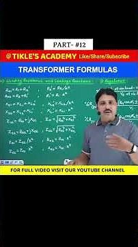 TRANSFORMER FORMULAS IN ELECTRICAL ENGINEERING (PART 12) #shorts #tiklesacademy
