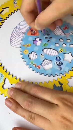 Creating mesmerizing geometric patterns using a fun and colorful spirograph kit | Twist and trace