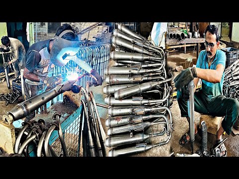 Incredible Manufacturing Process of Motorcycle Exhaust Muffler | How Motorcycle Silencer is Made