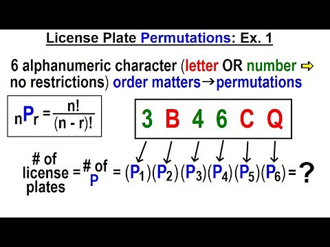 Statistics: Ch 8 Combinations and Permutations (14 of 22) License Plate Permutation: Ex. 1