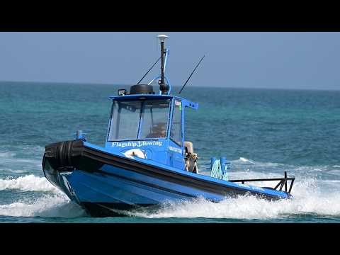 Haulover Inlet Vs. Flagship Towing RIB Rigid Inflatable Boat Rescue Boat With Dog On Board - 4K UHD