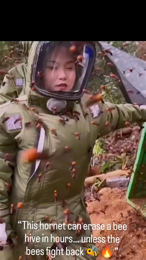 explains universe🌐 on Instagram: "Asian giant hornets, often called murder hornets, are one of the most terrifying enemies of honeybee hives. They don’t just sting—they rip bees apart using razor-sharp mandibles, killing them in seconds. A small group of these hornets can wipe out an entire colony in a very short time, leaving beekeepers helpless. Honeybees are much weaker and their stings barely affect these predators. The hornets raid the hive, eliminate the guards, and haul the remains back