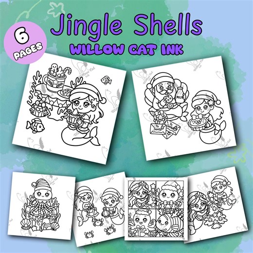 6 Printable Jingle Shell Bold and Easy Coloring Pages - Etsy
