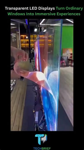 Tech Brief on Instagram: "Transparent LED displays are transforming ordinary windows into immersive digital experiences without blocking natural light or visibility. Embedded directly into glass, these displays remain almost invisible when turned off, yet come alive with vivid visuals when activated, seamlessly blending digital content with the real world behind it. Used in retail storefronts, museums, offices, and smart buildings, the technology allows brands and designers to layer information,