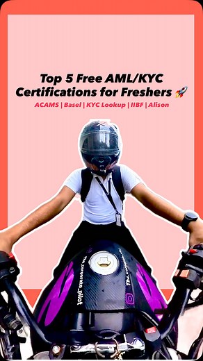 ‎Siraz | سراج‎ on Instagram: "Want to start your AML/KYC career but don’t want to spend big? Here are Top 5 Free Certifications that every fresher should do to build a strong foundation in FinCrime & Compliance 🔍💳 📚 Learn → Earn → Grow 💬 Comment “Certificate Link” & I’ll share all 5 free course links with you 👇 #AML #KYCCertification #FinCrime #CareerInCompliance #ACAMS #BaselInstitute #RiskConsultant #CorporatePilot #ComplianceCareer #FreeCourses #AML #KYC #ComplianceCareer #FinCrime #Corp