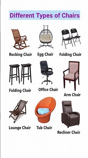 Master English with Fluent Academy: Different Types of Chairs! #english #LearnEnglish #speakenglish