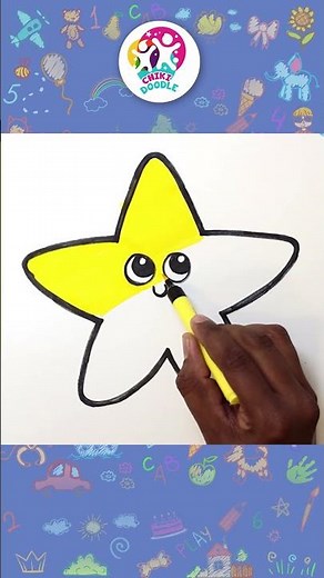 ✏️How To Draw A Star⭐- Drawing for Kids #shorts #youtubeshorts #howtodraw #chikidoodle #chikiart