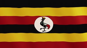 Uganda flag waving animation. Full Screen. Symbol of the country. 4K