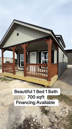 Beautiful 16x46 Front Porch Cabin!! Call or text 903-417-8827 #tinyhome #cabin #tinyliving #fypシ #logcabin