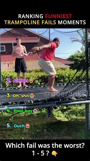 DON'T CHECK THE SOUND 😂😱 - Ranking Funniest Trampoline Fails Moment #rankingfails