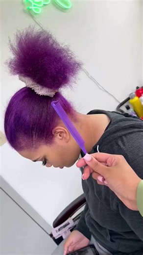 Purple Hair Braids Tutorial for Black Girls