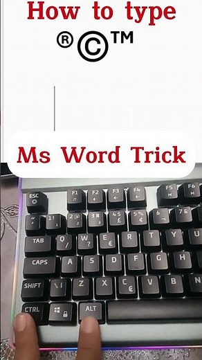 How to insert ® (Registered), © (Copyright), and ™ (Trademark) symbol in ms word | #mswordtutorial