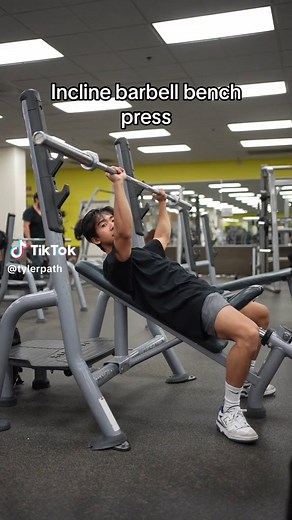 The incline barbell bench press can be a bit of a daunting exercise since by default you’re gonna be a bit weaker on it compared to a flat bench press. With that said, here’s my advice to get your barbell bench press solid: 1) seat height matters, adjust it low enough so that the bar is slightly beyond your head (you may have to use the lower rack to safely unrack) 2) keep your elbows somewhat tucked between 45-60 degrees of shoulder abduction (similar to any other press you do). 3) try to lower