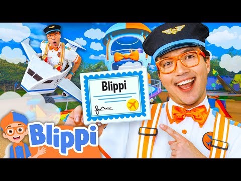 Blippi Builds a Plane and Becomes a Pilot ✈️