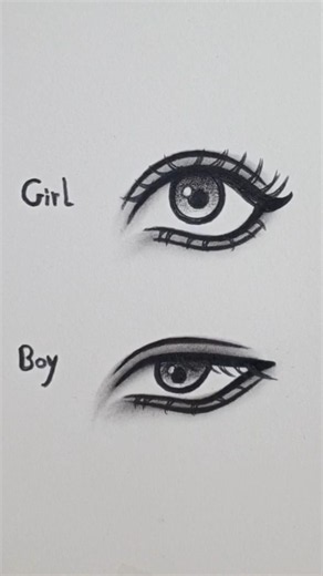 How to draw Anime Eye Girl VS Boy easy #drawing #sketch #art #cute #simple #easy #eye