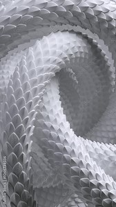 looped 3d vertical video of a albino snake knotted. Abstract animated white background of a moving snake texture. Video of dragon scales in motion