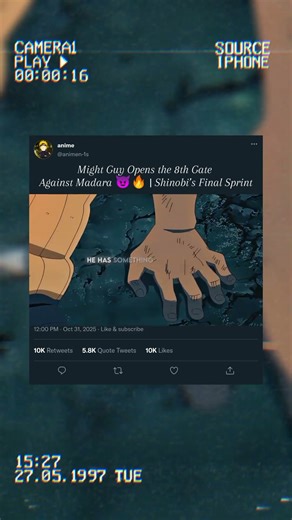 Might Guy Opens the 8th Gate Against Madara 😈🔥 | Shinobi’s Final Sprint#naruto #might guy#madara