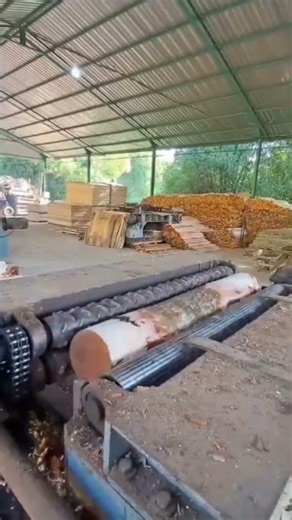 the process of peeling logs using sophisticated machines #shorts