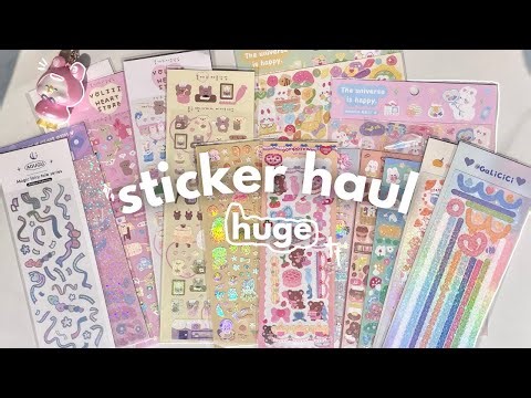 huge sticker haul 🌷 + asmr, organizing stickers~
