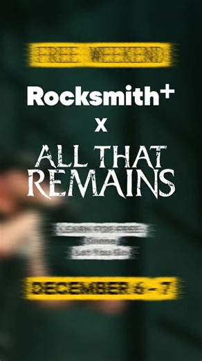 🎸 FREE WEEKEND ALERT: All That Remains on Rocksmith ! From December 5th (10 AM UTC) to 7th (10AM UTC), our two tracks : “Divine” and “Let You Go” are completely free to play. PLAY THEM FOR FREE 👉 getrocksmith.com Rocksmith is the fastest way to learn the hardest songs : 🎯 Adaptive Difficulty adjusts in real time so you can jump in, no matter your level ⏪ Riff Repeater lets you master tricky sections note by note ⏱️ Speed Control helps you build precision before going full speed, or beyond, if