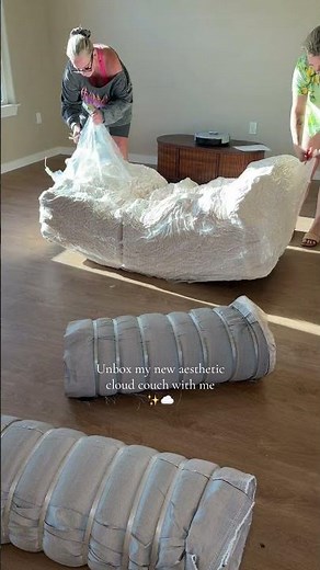 Aesthetic cloud couch - unbox my new couch with me - cloud couch - aesthetically pleasing couch -