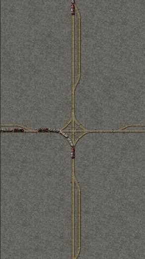 Bidirectional 4-way Intersection - Factorio Trains