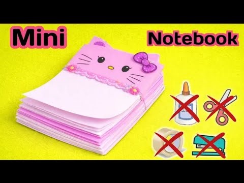 Hello kitty mini notebook |DIY mini notebook |No glue mini notebook|Paper craft without glue Origami
