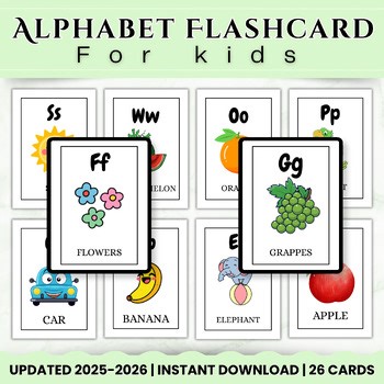Alphabet Flashcards for Kids | ABC Learning Cards | Preschool & Kindergarten