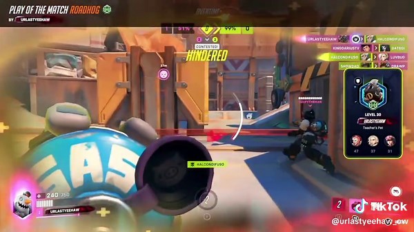 some silly little potgs I had with hog today #overwatch2 #roadhog #potg