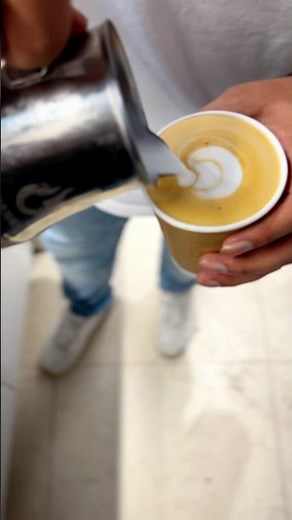 Trying Basic Latte Art Tulip In A Take Away Coffee Cup