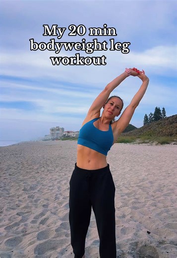 20-Minute Beach Bodyweight Leg Workout Routine
